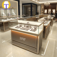 Vitrine de présentation de bijoux en or de luxe, design personnalisé, vitrine de présentation de bijoux en verre verrouillable