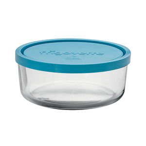 Frigoverre Round Glass Airtight <b>Container</b> Ø 18 cm H 6.5 cm, with Airtight Lid - Product Image 1