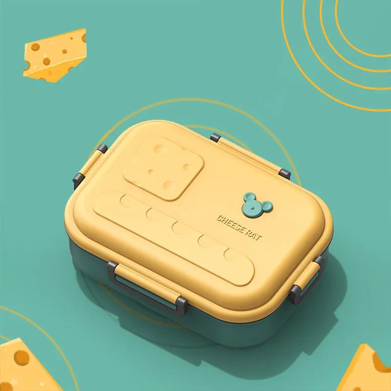 New Arrival Cartoon Design 1200ml Food Grade PP Compartment Lunch Box Bento Box//