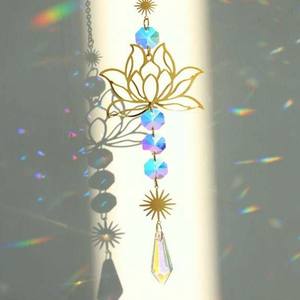2026 nouvelle vente chaude pierre naturelle attrape-soleil cristal vent carillon améthyste Lotus pendentif <span class=keywords><strong>fenêtre</strong></span> jardin fête décoration carillons éoliens - Product Image 5