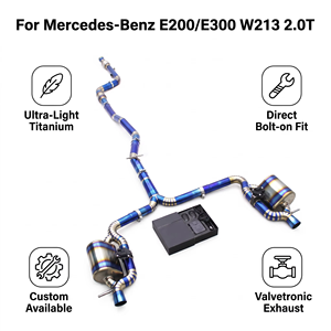 Silencieux d'échappement Valvetronik pour Mercedes-Benz E200/E300 W213 2.0T 2017-2023 Boska Racing en titane poli avec soupape d'échappement - Product Image 1