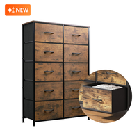 Commode moderne à 10 tiroirs avec coffre amovible en tissu Armoire en bois à prix équitable pour chambre à coucher, salon, maison, meubles en métal