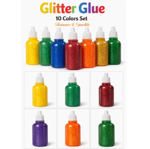 Colle créative à paillettes à faible viscosité pour projets d'artisanat DIY, colle artistique 120ml, lot de 6, colle multicolore - Product Image 1