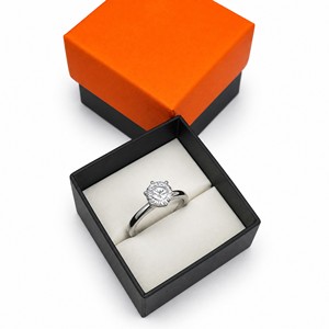 Custom Logo Rigid Paper <b>Ring</b> <b>Box</b> In Stock Luxury Jewelry Gift <b>Box</b> Wholesale Wedding Engagement Earring Necklace Packaging - Product Image 1