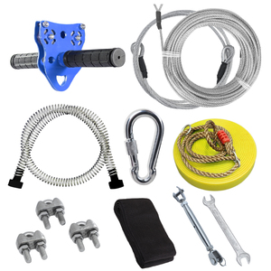 스테인리스 스틸 스프링 브레이크와 어린이용 35KN 트롤리 시트가 있는 5mm 30m 지퍼 라인 키트 사용 지퍼 라인 키트 - Product Image 3