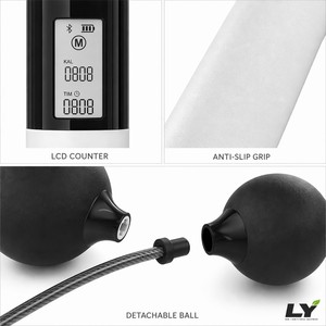 Corde à sauter intelligente sans fil 2 en 1 avec compteur numérique et écran LCD pour la remise en forme, la perte de poids et l'entraînement en salle de sport - Product Image 3
