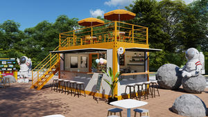 Caffetteria di Lusso su Due Piani da 20 Piedi, Comoda e Veloce, <span class=keywords><strong>Casa</strong></span> del Caffè per la Strada - Product Image 3