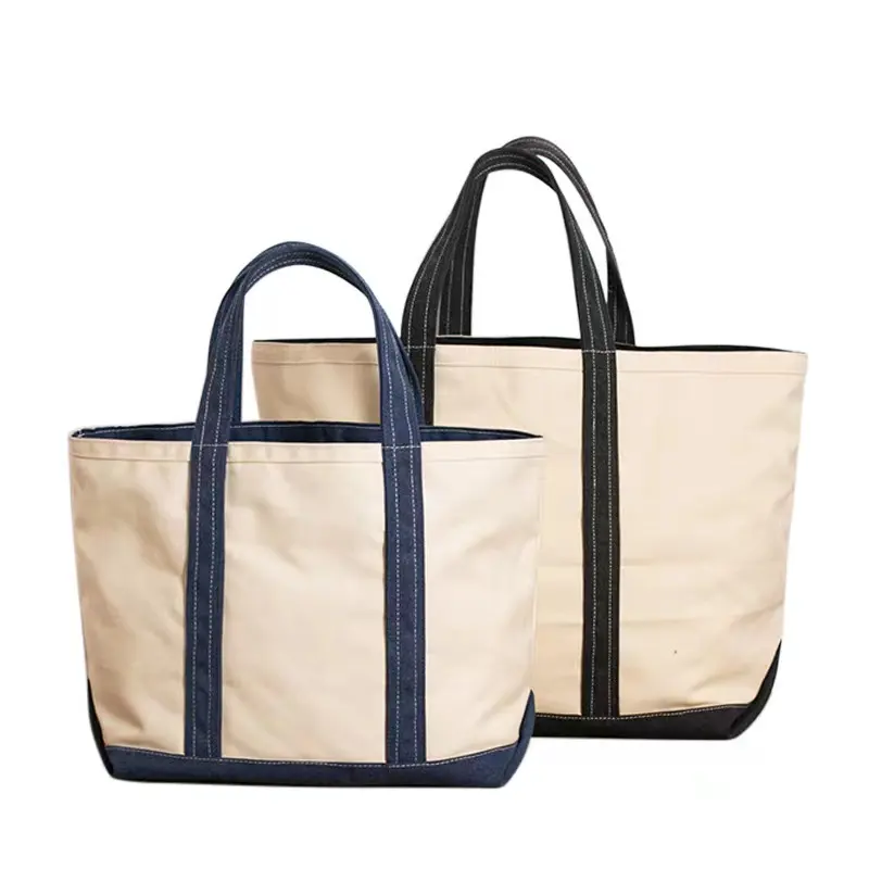 Custom Logo Reusable Shopping Canvas Tote Bag, Printed Pattern Design Women Cotton Shoulder Bag Self Fabric Handle Canvas Bag