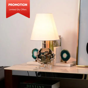 Promotieprijs Woninginrichting Decoratieve Verlichting Handgemaakte Donkergroene Gecouloured Glazuurglas Led Tafellamp - Product Image 2