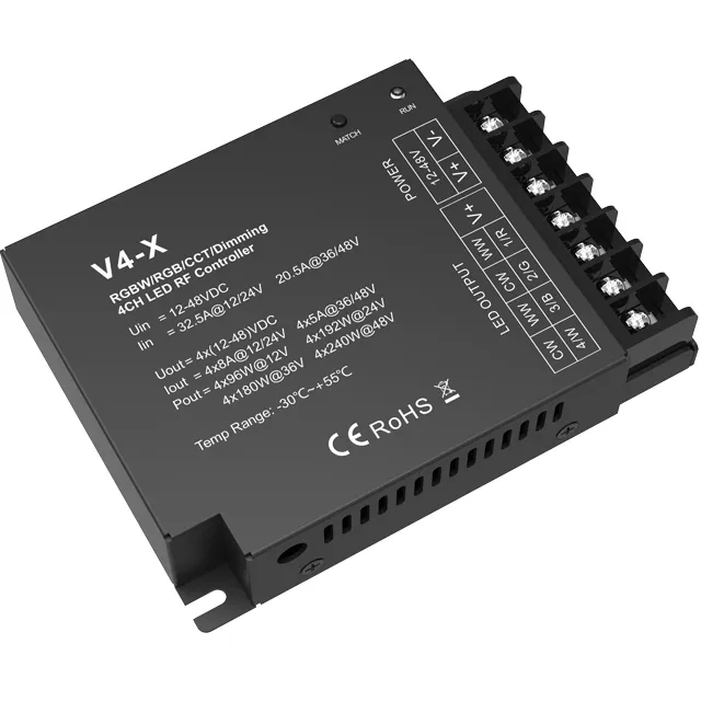 V4-X Điều Khiển RF LED 4 Kênh RGBW/RGB/CCT/Mờ