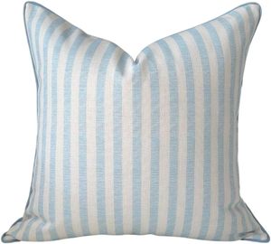 Funda de <span class=keywords><strong>Almohada</strong></span> con Estampado de Bloques, Color Blanco y <span class=keywords><strong>Azul</strong></span> Claro, Fundas de Cojín <span class=keywords><strong>Azul</strong></span> Clásico con Ribete - Product Image 1