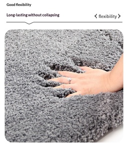 Tapis de <span class=keywords><strong>sol</strong></span> de salle de bain extra épais en polyester tufté, antidérapant, absorbant, couleur unie, très moelleux - Product Image 3