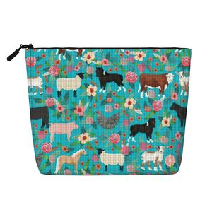 Bolsa de maquillaje de PU con estampado de caramelo de dibujos animados, estuche de cosméticos portátil a la moda con cremallera, logotipo divertido para mujer, bolsa de viaje para monedero - Product Image 1