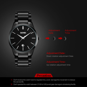 <span class=keywords><strong>SKMEI</strong></span> <span class=keywords><strong>9140</strong></span> montre d'affaires pour hommes bande en acier inoxydable étanche analogique Quartz minimaliste calendrier Design mode Style décontracté - Product Image 5