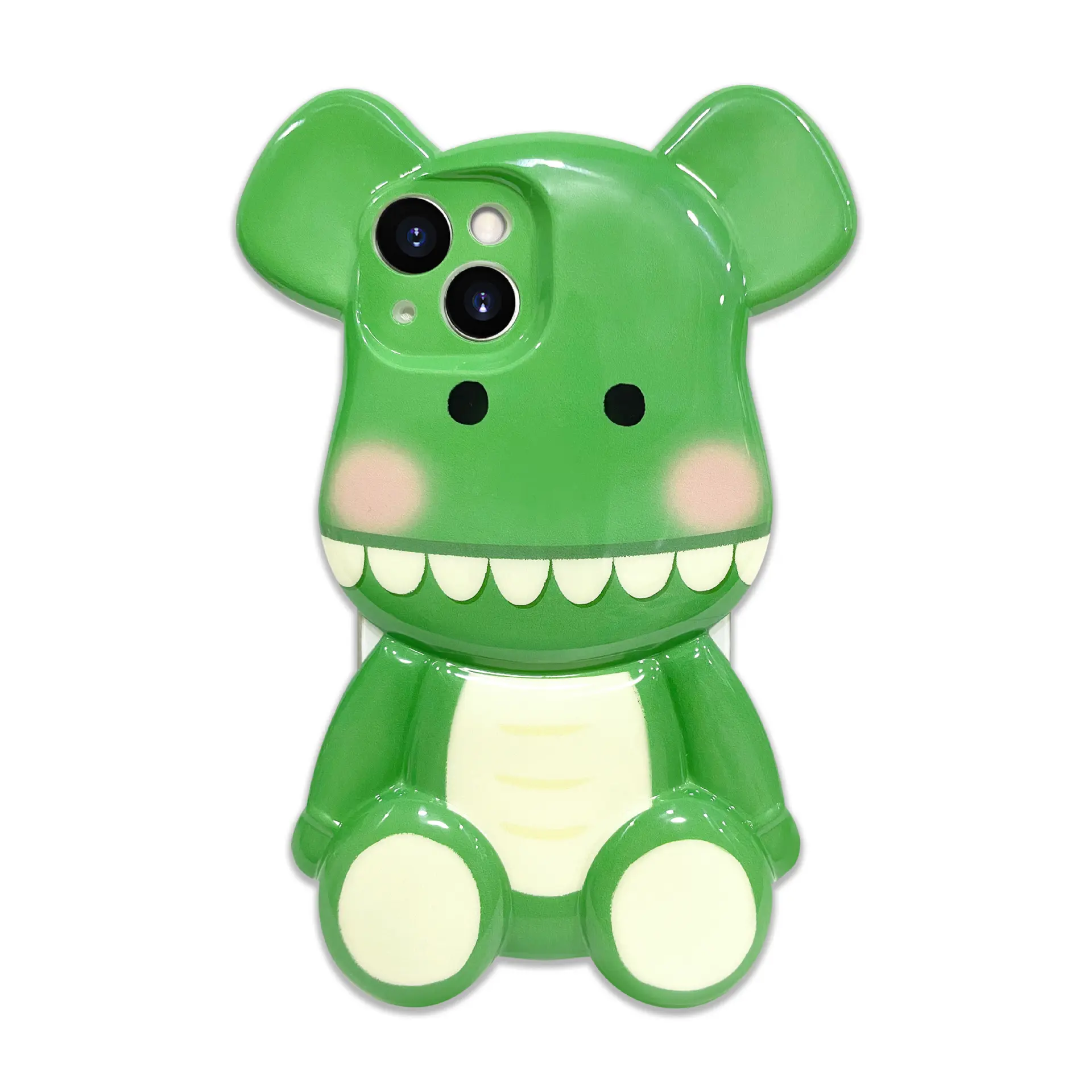 Coque de téléphone en TPU pour iPhone 11/12/13, haute qualité, créative, animaux de dessin animé 3D mignon 3D hippopotame en forme de sourire