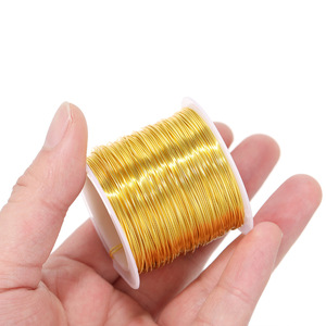 18K Gold Plated <b>Copper</b> Wire Round 0.6mm For <b>Bracelet</b> Making Non Oxidizing High Color Retention Shaping Wire - Product Image 3