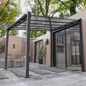 Abri de jardin en polycarbonate à fixer au mur, style moderne, abris en aluminium pour l'extérieur - Product Image 5