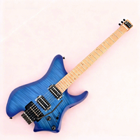 Guitarra Eléctrica Profesional de 6 Cuerdas sin Cabezal, de Alta Gama, Doble Trémolo, 24 Trastes, Cuerpo de Caoba, Pastillas Pasivas Cerradas, de Calidad