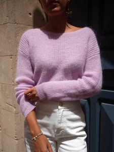 Maglione <span class=keywords><strong>da</strong></span> Donna con Scollo a Barca e Design con Bottoni a V sul Retro, Pullover Casual e Comodo per Uso Quotidiano, Supporta OEM ODM Personalizzato - Product Image 4