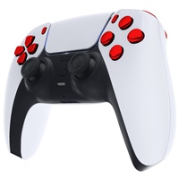 Juego completo de botones frontales y de opciones personalizados de plástico rojo cromado para controlador, con D-pad, gatillos R1 L1 R2 L2 y botones de compartir, para impresión 3D DIY