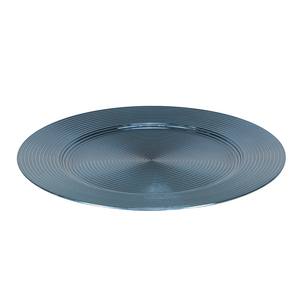 PLAQUE EN PLASTIQUE DIAM. 33CM BLEU MARINE MÉTALLIQUE - Product Image 1