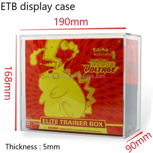Acrylic Elite Trainer Box Sliding Display Case Poke Poking Mon Card Booster ETB Acrylic Box With Lid