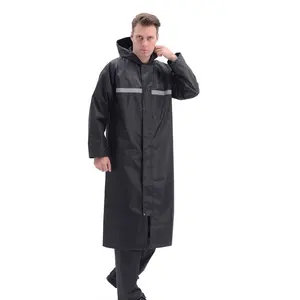 Hot bán XXL ngoài trời cưỡi Áo gió lâu dài PVC Oxford vải áo mưa với mô hình in tái sử dụng Mưa Poncho