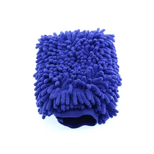 Oem Onderhouden Waterdichte Dubbelzijdig Blauw Chenille Microfiber Handschoen Auto-onderhoud En Wassen Handschoen