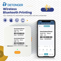 DETONGER P1Type C telefon/Tablet/PC/Mac barkod yazıcı mavi diş taşınabilir termal etiket makinesi Mini cep termal yazıcı