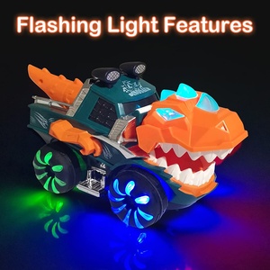 Giocattoli di dinosauro auto con luce lampeggiante e suoni, camion giocattolo per evitare ostacoli a 360 gradi, <span class=keywords><strong>macchinine</strong></span> di dinosauri giocattolo a batteria - Product Image 4