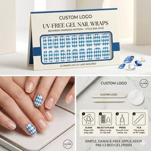 22 Pezzi di Adesivi per Unghie in Gel Senza UV, Senza Lampada, Impermeabili, Pre-curati, Senza HEMA, Autoadesivi per Manicure Artistica da Salone - Product Image 2