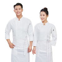 Vêtements de travail de chef personnalisés avec logo, veste de chef à manches longues pour homme, veste de chef pour femme, uniforme de cuisine après le repas