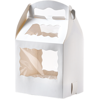 Boîte à gâteau en carton personnalisée avec poignées, boîte d'emballage pliable pour gâteau avec fenêtre