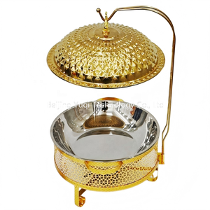 Chauffe-plats commercial suspendu en forme <span class=keywords><strong>de</strong></span> dôme doré pour buffets d'hôtel et plats chauds <span class=keywords><strong>de</strong></span> mariage – Idéal pour mariages et événements d'entreprise <span class=keywords><strong>de</strong></span> luxe - Product Image 6