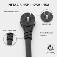 Adaptateur de rallonge pour chargeur de véhicule électrique Tesla NEMA 5-15P Gen 2, connecteur NEMA 5-15P Tesla, rallonge Tesla NEMA 5-15P