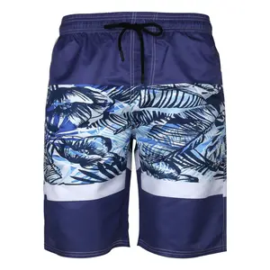 Shorts de praia masculino com logotipo personalizado de alta qualidade para surf, natação e surf