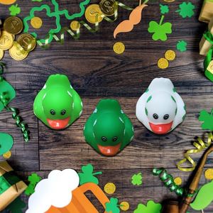 Irish St. Patrick's Day Style Children <b>Bath</b> Toy Rubber Yellow Duck Customize Colour Shape Good Quality Eco Friendly Safe - Product Image 5