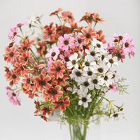 Fleur de chrysanthème artificielle réaliste au toucher naturel, en soie et latex, faite à la main, longue durée, pour la Saint-Valentin