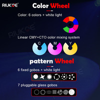 Projecteur de scène à tête mobile LED 330W DMX512 avec système de mélange de couleurs linéaire CMY+CTO pour éclairage d'événements, clubs, fêtes, concerts, discothèques et mariages