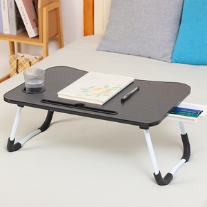 Meja Laptop Lipat Logam dengan Laci Samping - Meja Kantor Rumah Ringkas untuk Orang yang Malas - Product Image 1