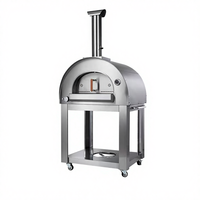 Fabrikentwickelter SS304 Edelstahl Gas-Außenpizzaofen mit Kuppel, Elegant, Höhenverstellbar, Langlebig, Automatische Abschaltung, Schwarz