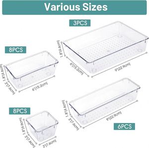 New PP Plastic Transparent Minimalist Multifunction Drawer Organizer Desk Storage Bins for <b>Makeup</b> Jewelry Office Room Use - Product Image 2