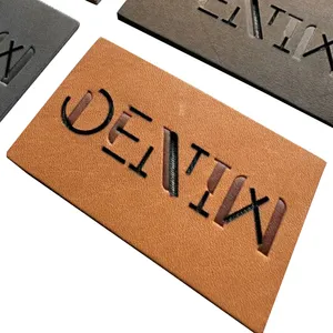 Wholesale Garment Accessories Brand Logo Genuine Leather Label Jeans Clothing Tag Embossed Custom Leather Patch