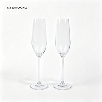 Verres à flûte de luxe Xipan Crystal 8oz écologiques, gravure personnalisée pour mariages, cadeaux d'entreprise, usage hôtelier