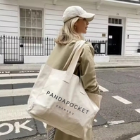 Grand Sac Fourre-Tout Promotionnel Design Mignon Personnalisé avec Logo Imprimé, Taille Lavable Durable, en Coton Toile, pour Achats, Vente en Gros