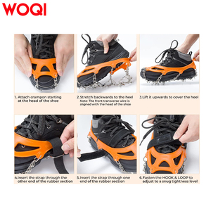 WOQI Unisex in acciaio inox denti in Silicone fascia scarpe artigli punte ampiamente usato per escursioni scarponi da montagna campeggio prodotti per l'escursionismo - Product Image 4