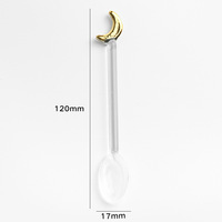 Cuillère décorative de table pour l'Aïd Moubarak 2026, Ramadan, 12 cm, petite cuillère en verre borosilicate, cuillère à glace, dessert, café