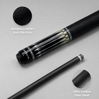 Queue de billard de haute qualité, 1/2, avec enveloppe en cuir véritable, fût en fibre de carbone haut de gamme, pointe de 12,5 mm, fixation radiale