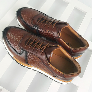 Chaussures décontractées pour hommes en cuir de vachette, style rétro sportif, à lacets, grande taille, à bout rond, idéales pour la marche au printemps et en hiver – Meilleures ventes - Product Image 3