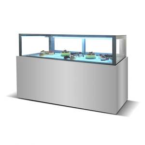 <span class=keywords><strong>Vitrina</strong></span> Refrigerada Comercial <span class=keywords><strong>Vertical</strong></span> de Acero Inoxidable para <span class=keywords><strong>Postres</strong></span> y Alimentos, <span class=keywords><strong>Vitrina</strong></span> Curva Cuadrada para Exhibición de Pasteles de Panadería - Product Image 1